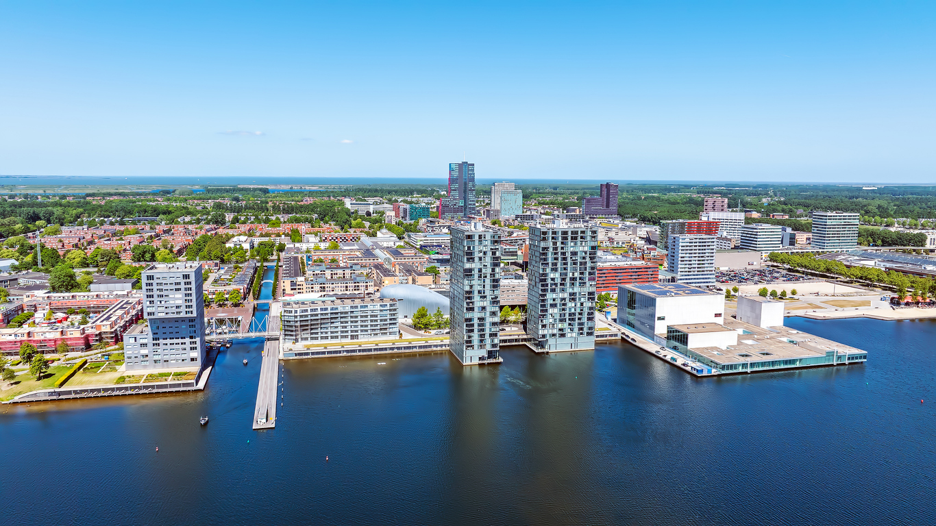 Aerial from the city Almere in the Netherlands Aerial from the city Almere in the Netherlands